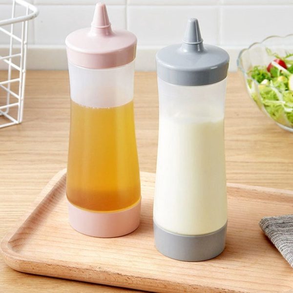 Grey Kitchen Squeeze Bottles for Condiment Dispensing, and Easy-to-Use Sauce Dispensers