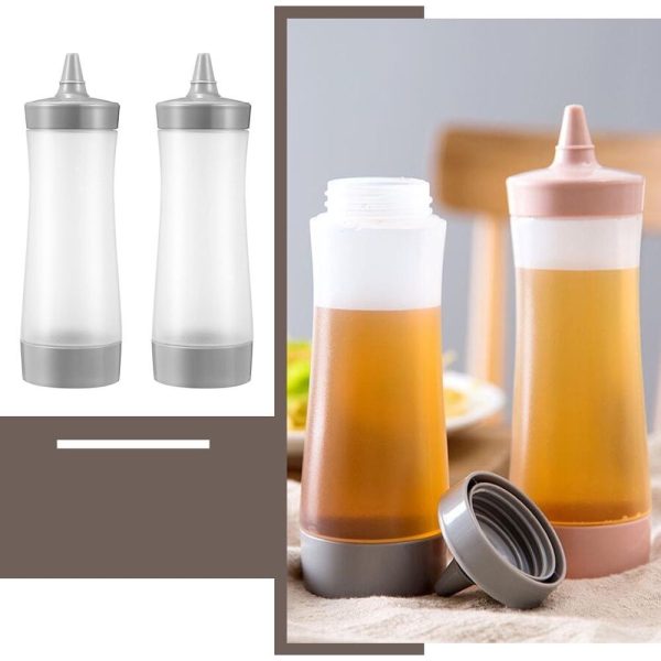 Grey Kitchen Squeeze Bottles for Condiment Dispensing, and Easy-to-Use Sauce Dispensers - Image 3