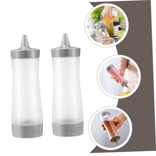Grey Kitchen Squeeze Bottles for Condiment Dispensing, and Easy-to-Use Sauce Dispensers - Image 5