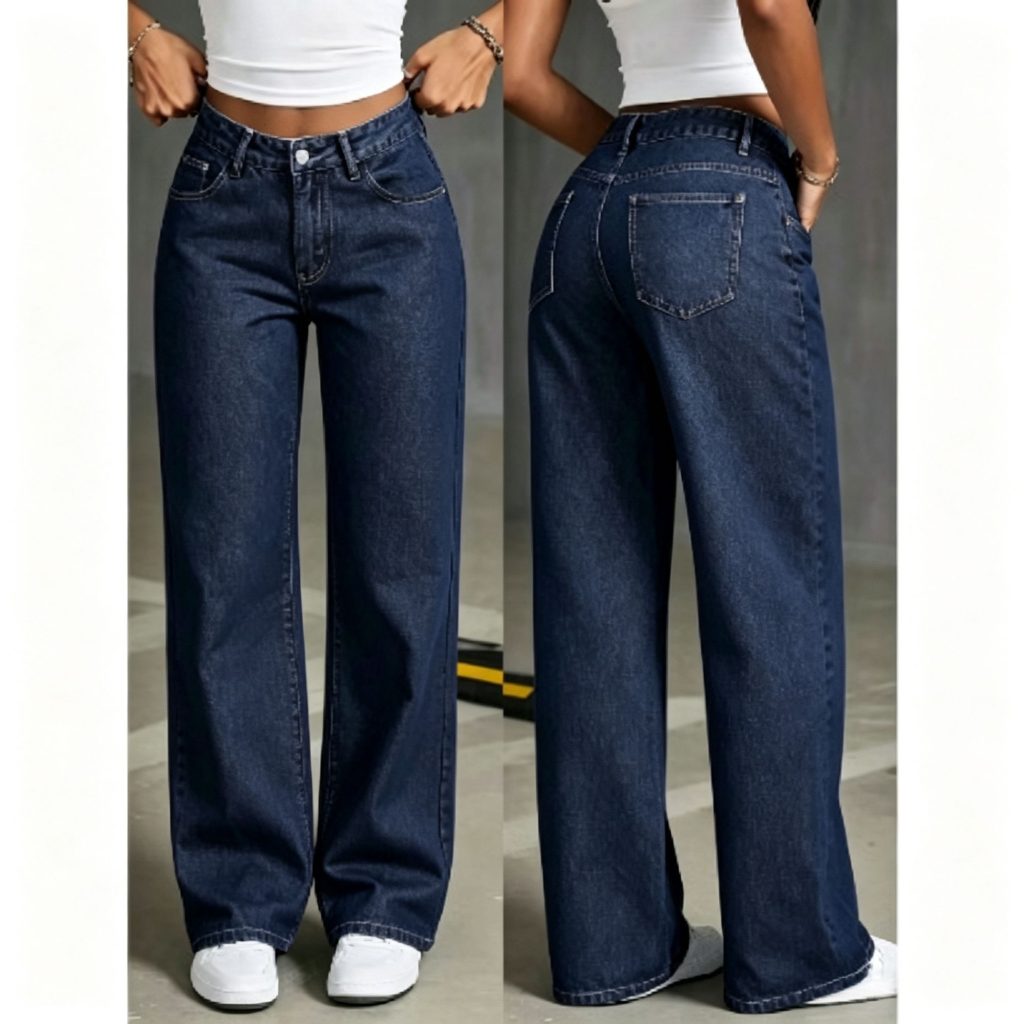 Dark Blue Size 5XL (Recommended 92.5-100.0kg / 203.9-220.5lbs) | Extra Large Straight Jeans | Halloween Retro Full Figure Gift | High Waist Loose Fit Denim