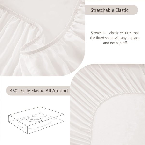 Hotel Soft Bed Sheet Set- Bedding Sheets & Pillowcases -Breathable Bedding - Wrinkle, Fade, Stain Resistant-Deep Pocket Flat Fitted Bed Sheet Set(White,Single) - Image 6
