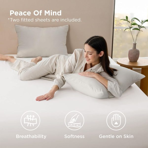 Hotel Soft Bed Sheet Set- Bedding Sheets & Pillowcases -Breathable Bedding - Wrinkle, Fade, Stain Resistant-Deep Pocket Flat Fitted Bed Sheet Set(White,Single) - Image 8