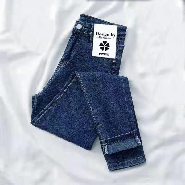 Women Jeans High Waist Cotton Stretch Grey Blue and Gray 31 Size (inches): 31; Chinese waist size: 2 chi 4; Waist (cm): 84; Hip (cm): 106; Pants length (cm): 103; Thigh (cm): 58