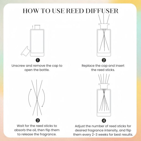 Reed Diffuser, Long-Lasting Home Fragrance & Scent Diffuser, 200ml Essential Oil Room Freshener for Bedroom, Living Room & Bathroom - Image 6