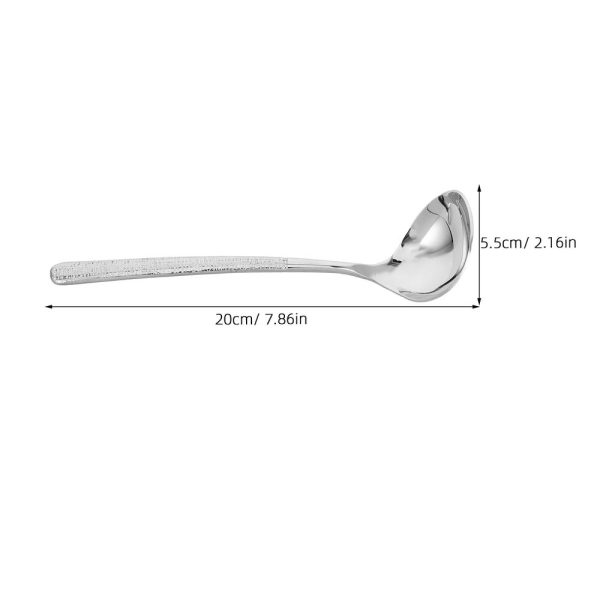 Stainless Steel Hammered Gravy Ladle Sauce Spoon for Cooking, Serving Soups, Gravies in Kitchen and Restaurant Use - Image 2