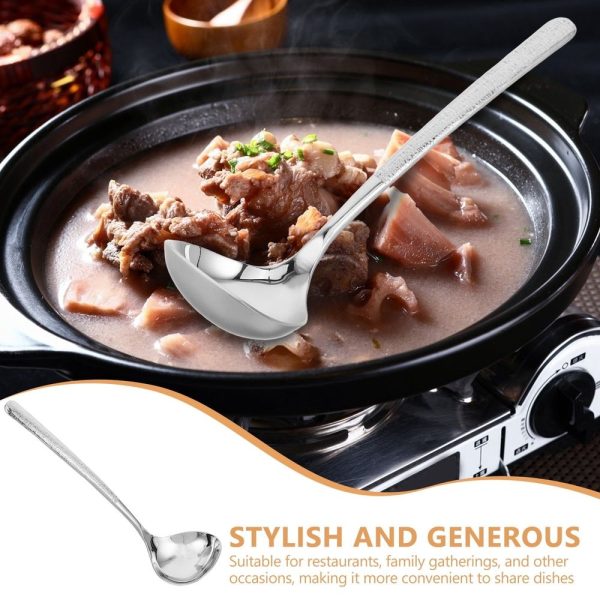 Stainless Steel Hammered Gravy Ladle Sauce Spoon for Cooking, Serving Soups, Gravies in Kitchen and Restaurant Use - Image 3