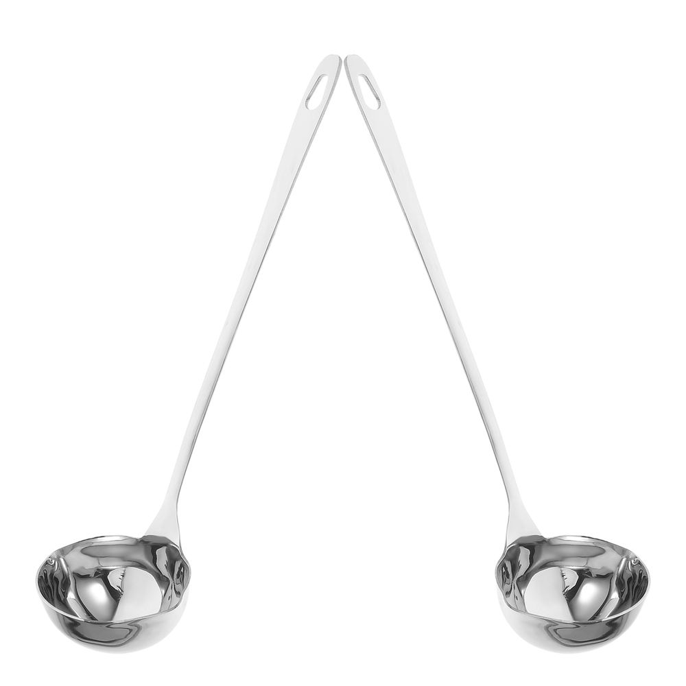 2Pcs Stainless Steel Ladle with Dual Spout for Serving Soup Gravy and Sauce