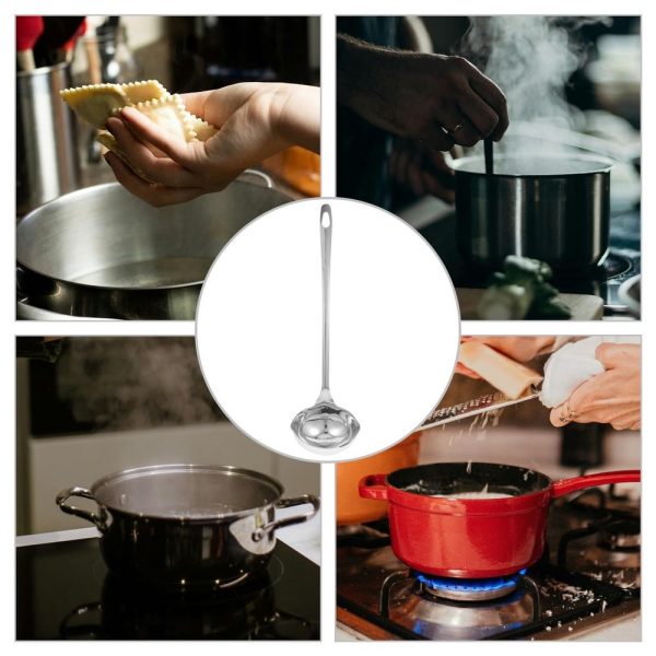 2Pcs Stainless Steel Ladle with Dual Spout for Serving Soup Gravy and Sauce - Image 3