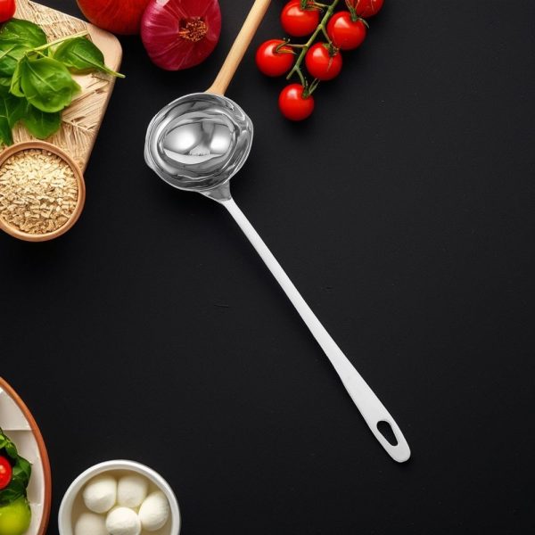 2Pcs Stainless Steel Ladle with Dual Spout for Serving Soup Gravy and Sauce - Image 4