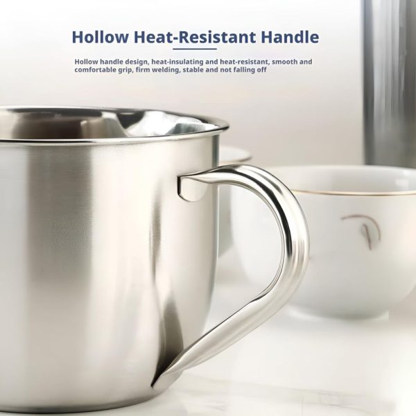 500ml Gravy and Sauce Separator with Dual Spout Design, Stainless Steel Fat Strainer for Broth, Soup, Stew, Hot Pot, Cool Touch Handle - Image 4