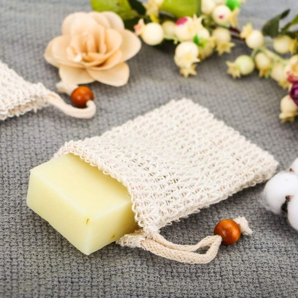 5-Pack Natural Sisal Soap Saver Bag, Organic Soap Pouch for Exfoliating Lather, Bar Soap Holder – Air Dry Soap Bag for Shower - Image 5