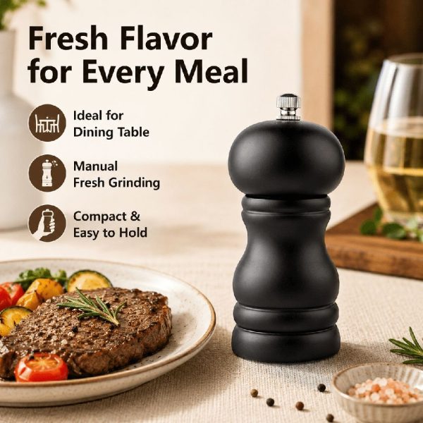 Solid Wood Pepper Powder Grinder Black Pepper and Sichuan Pepper Ground Manual Grinder - Image 3
