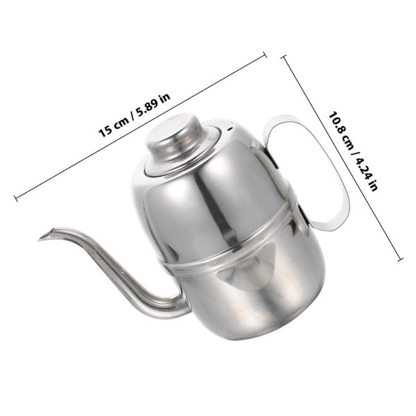 Kitchen Oil Bottle Stainless Steel Olive Oil Dispenser with Dust Proof Lid and Smooth Surface - Image 5