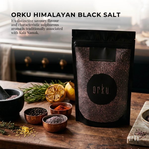 Orku 100g Himalayan Fine Grain Black Salt Kala Namak Table Salt - Image 2