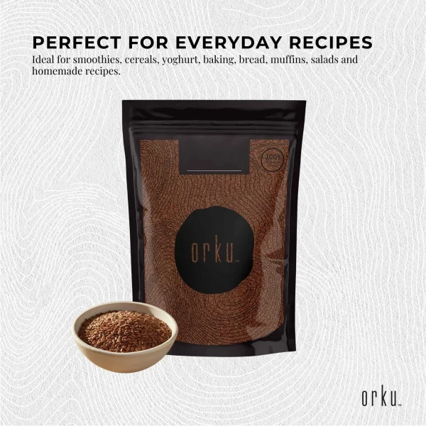 Orku 2Kg Organic Brown Linseed Flaxseed Whole Grain Non GMO - Image 4