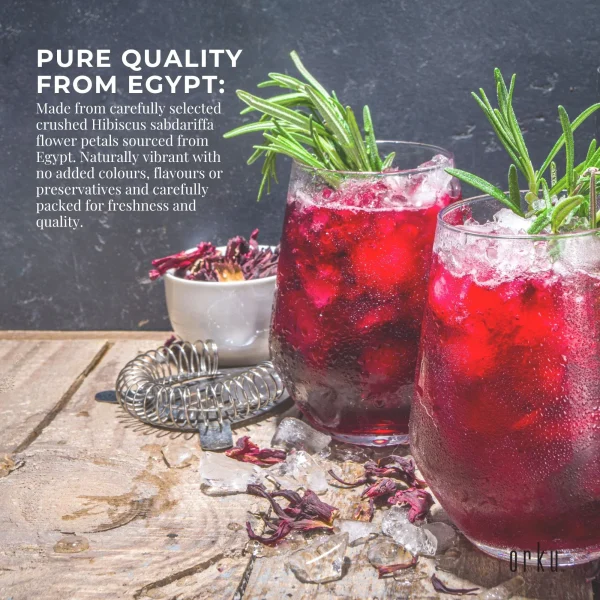 Orku 25g Organic Hibiscus Rosella Flower Crushed Dried Herbal Tea - Image 5