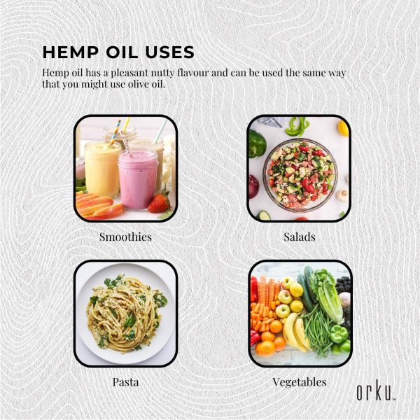 Orku 500ml Organic Hemp Seed Oil - Cold Pressed Food Grade Oils - Image 5