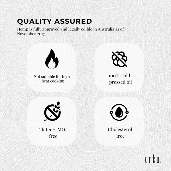 Orku 500ml Organic Hemp Seed Oil - Cold Pressed Food Grade Oils - Image 7