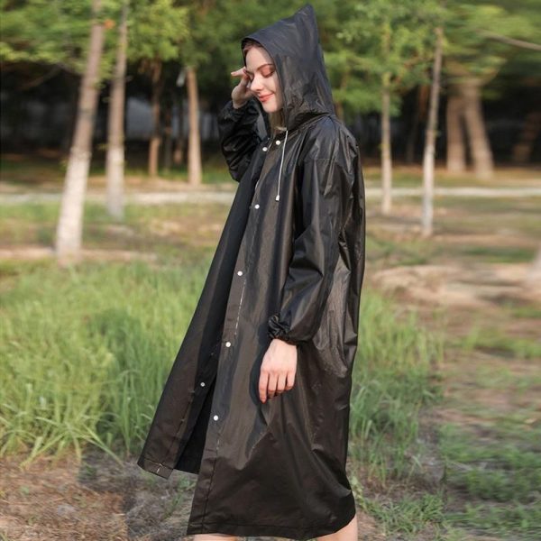 Waterproof Raincoat Jacket Mens Womens Long Hooded Rainwear Eva Rain Coat Au - Image 8