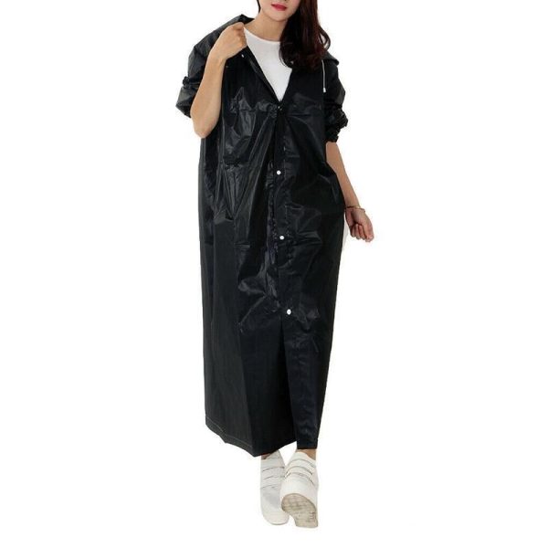 Waterproof Raincoat Jacket Mens Womens Long Hooded Rainwear Eva Rain Coat Au - Image 9