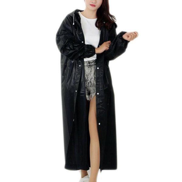 Waterproof Raincoat Jacket Mens Womens Long Hooded Rainwear Eva Rain Coat Au - Image 10