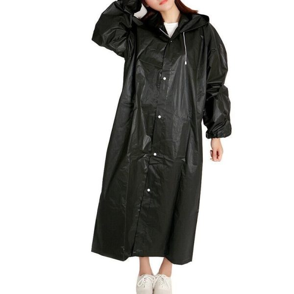 Waterproof Raincoat Jacket Mens Womens Long Hooded Rainwear Eva Rain Coat Au - Image 12