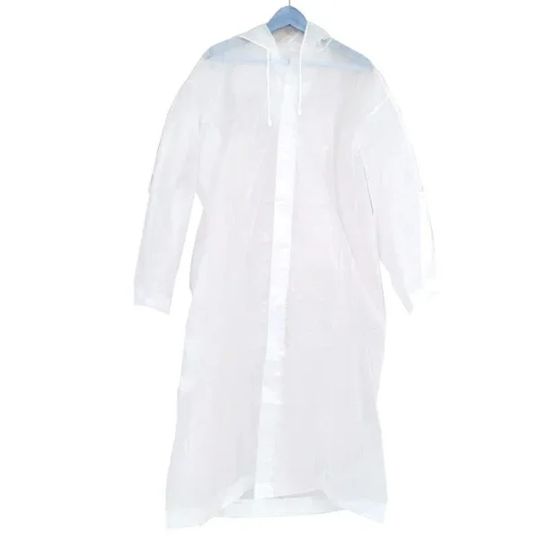 Eva Transparent Poncho Hooded Raincoat With Drawstrings Long-Sleeved Waterproof - Image 2