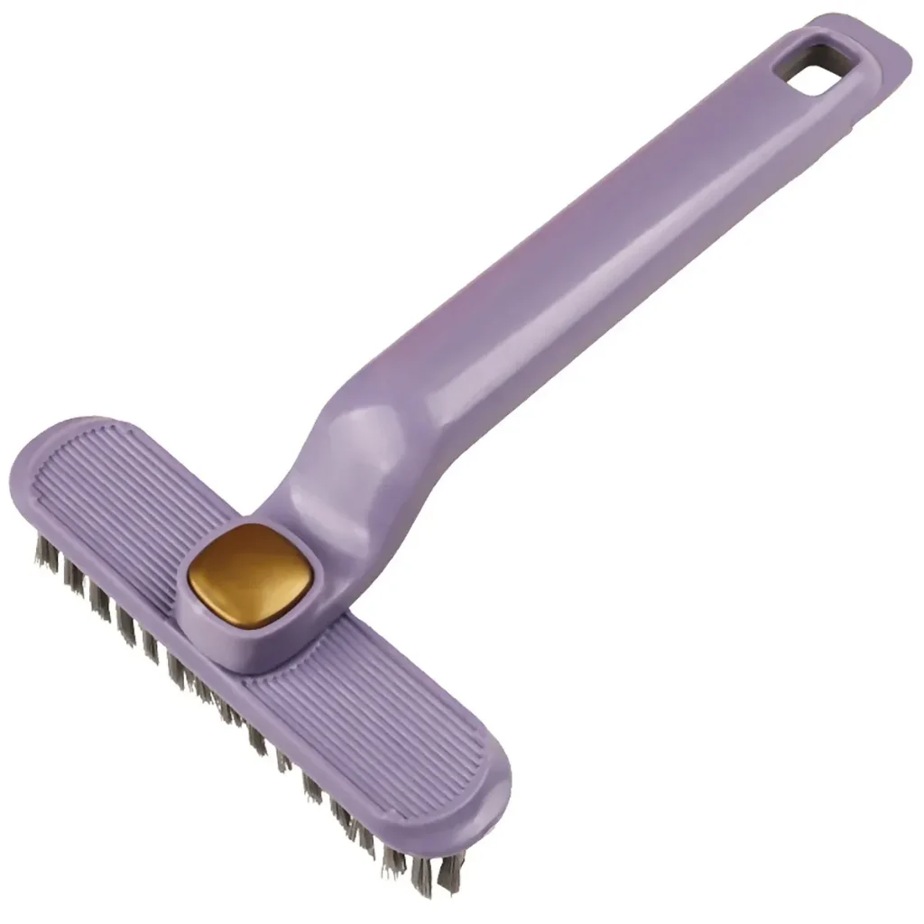 Multi-Functional Rotary Cleaning Brush Hard Bristle Slot Seam Wall Tile Brush - Purple