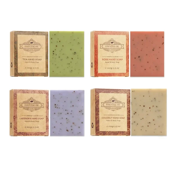 2PCS Seaweed Scrub Body Soap Bar with Granules Exfoliating Bath Cleanser Gift - Coconut-2PCS - Image 3