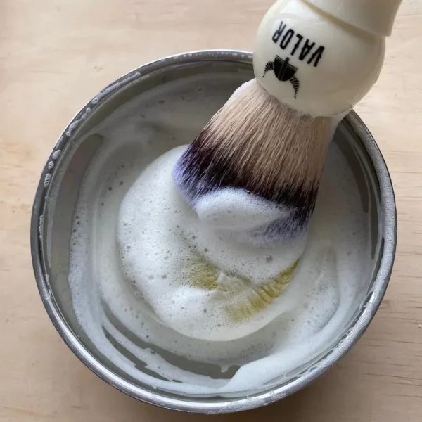 Shaving Soap Puck + Steel Bowl (Woodsman Scent) - Image 2