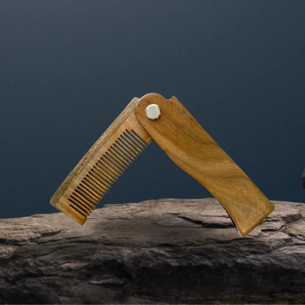 Wooden Folding Beard Comb - Image 2