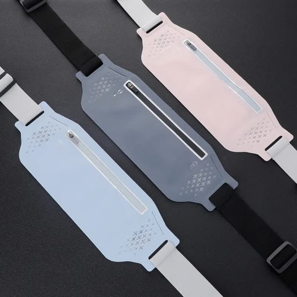 2 Pcs Light Green Lightweight Women's Running Waist Bag - Splash-Proof Fitness Belt with Stretchable Phone Storage - Image 7