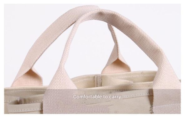 Pink Canvas Lunch Tote Bag - Stylish Handbag with Multiple Compartments for Women - Image 3