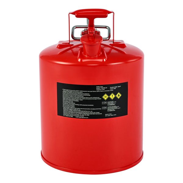 Safety Gas Can, 19 L Type II Red Safety Can for Gasoline with Stainless Steel Flame Arrester, Self-Closing Lid, and Flexible Metal Spout, Carbon Steel Flammable Storage with Ergonomic Handle - Image 10