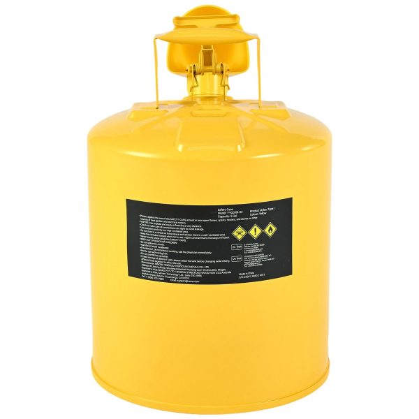 Safety Can, 19 L Type I Yellow Safety Can for Diesel with Stainless Steel Flame Arrester, Self-Closing Lid, and PE Funnel, Carbon Steel Flammable Fuel Storage Container with Ergonomic Handle - Image 10