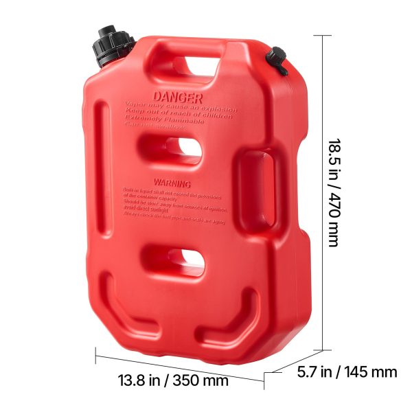 Fuel Container, 10 L, Gas Can with Spout and Lockable Bracket, 15 L/min Max Flow Rate, Secure & Leak-proof, Portable Flat Fluid Container for Most Cars Motorcycle ATV UTV, Red - Image 8