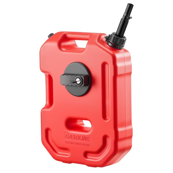 Fuel Container, 10 L, Gas Can with Spout and Lockable Bracket, 15 L/min Max Flow Rate, Secure & Leak-proof, Portable Flat Fluid Container for Most Cars Motorcycle ATV UTV, Red - Image 12