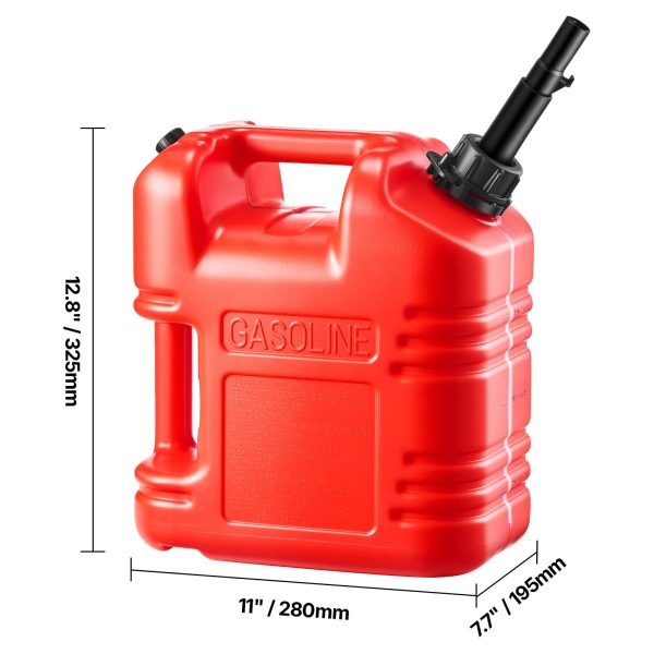 Fuel Container, 19 L, Gas Tank with Spout & Clear Scale, 15 L/min Max Flow Rate, Secure & Leak-proof, Portable Flat Fluid Container for Most Cars Motorcycle ATV UTV, Red, 1 Pack - Image 8